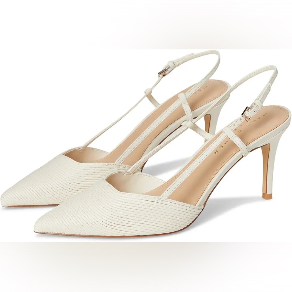 Marc Fisher LTD Flory Pumps Size 10 Pointed Toe Slingback Heels Ivory Bridal
